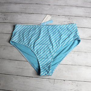 Cupshe Swimwear Women's High Waist Bikini Swim Bottoms Plus Size 2X Blue